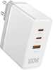Seinalaadija Vention FEGW0-EU, 2xUSB-C, USB-A, 100W, GaN, valge