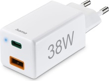 Laadija Hama 00201640, 38W, USB-C, USB-A, valge