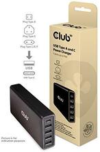 Seinalaadija Club 3D CAC-1903EU, 5 USB (4x USB-A, 1x USB-C), 111 W, must