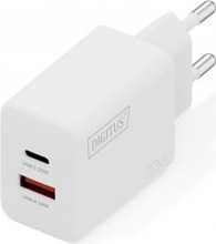 Seinalaadija Digitus DA-10300, 20 W, 1x USB-C, 1x USB-A, valge