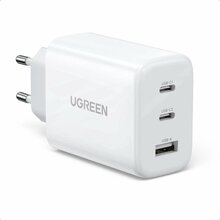 Seinalaadija Ugreen CD275, 2x USB-C, 1x USB, 65W, valge 6957303894963