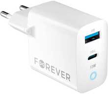 Laadija Forever TC-06-33AC, 33W, 1x USB-C, 1x USB, valge