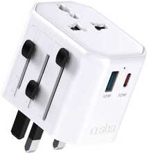 Reisiadapter SBS TEADAPTUSBTCUNI, 2500 W, USB/USB-C, valge