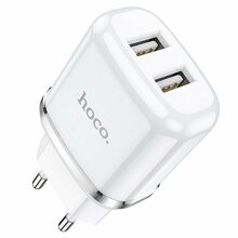 Seinalaadija Hoco N4, 12 W, 2xUSB-A, valge