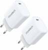 Laadijate komplekt Choetech Q5004, 20W PD, iPhone 12/13, valge (2 tk)