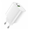 Seinalaadija Forever LS-04, 1xUSB QC 3.0, 1xUSB-C PD 20W, valge