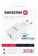 Laadija Swissten 22037000, 30W, 1x USB-C, 1x USB-A