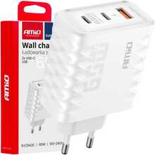 Seinalaadija Amio AMIO-04289, 65 W, Quick Charge, USB-A + 2x USB-C