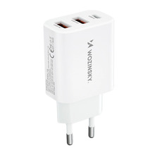 Seinalaadija Wozinsky CWCUCW, 30W, USB-C ja 2xUSB-A, valge