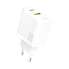 Laadija Dudao A26T GaN 25W, USB-A, USB-C, valge