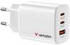 Laadija Verbatim Essentials GaN 65W, valge