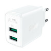 Seinalaadija Acefast A33, 2xUSB, 18W, QC3.0, valge