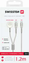 Juhtmevaba laadija Swissten 2in1, Apple Watch ja USB-C, 1.2 m