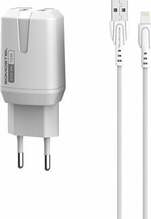 Telefoni laadija Somostel SMS-A139, 2 x USB, 12W, valge