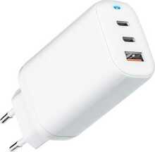 Seinalaadija Forcell GaN, 2xUSB-C, 1xUSB, 65 W, valge