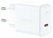 Laadija AceFast A21, USB-C, 30 W, valge