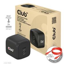 Seinalaadija Club 3D CAC-1909EU, 45 W, GaN, 2x USB-C, PD 3.0, must