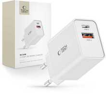 Seinalaadija Tech-Protect NC30W, USB-C PD 30W, USB-A QC 3.0, valge