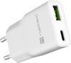 Seinalaadija Natec Ribera GaN Slim 20W, USB-A + USB-C, valge, NUC-2376