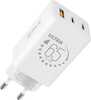 Seinalaadija Obal:Me GaN USB-A + 2x USB-C, 65 W, valge