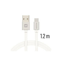 Kaabel Swissten SW-QU-TYPC-3.1, USB-C, 1,2 m, hõbedane