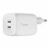 Seinalaadija Belkin WCH013VFWH, 2x USB-C, 65 W, valge