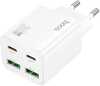 Telefoni laadija Hoco N56, 2x USB-C + 2x USB-A, QC3.0 PD 3A, 30W, valge