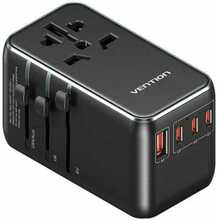Adapter Vention 100W GaN, 1x USB-A, 3x USB-C, must