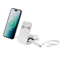 Juhtmevaba laadimisalus Alogic Yoga 3-in-1 Wireless Charging Stand A31FWCWH, valge