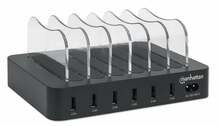 Laadimisjaam Manhattan 6-Port USB, must