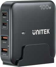 Statsioonaarne laadija Unitek P1229ABK01-EU, GaN 100W, 2xUSB-A, 2xUSB-C