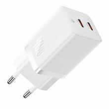 Seinalaadija Baseus GaN5 CCGP180102, 40W, 2x USB-C, valge
