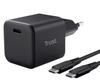 Seinalaadija Trust Maxo Ultra-small 65W GaN USB-C, must, 2m kaabel