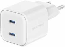 Reisilaadija Swissten GaN PD 2x USB-C 20W, valge