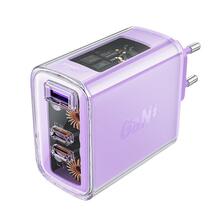 Seinalaadija Acefast A45, 2x USB-C, 1x USB-A, 65W PD, lilla