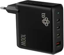 Seinalaadija TB, 3x USB-C + USB-A, Power Delivery, 100W, must