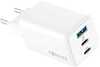 Seinalaadija Forever TC-08-65ACC, 65 W, 2x USB-C + USB, valge