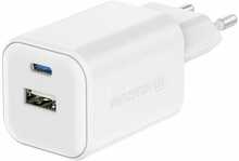 Reisilaadija Swissten GaN 45W, USB-C PD, USB-A QC3.0, valge