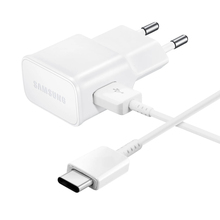 Seinalaadija Samsung EP-TA200EWE USB-A 15W koos EP-DR140AWE USB-A - USB-C kaabliga, valge