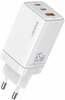 Seinalaadija Usams CC180, 65W, 2xUSB-C + 1xUSB, valge