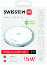 Juhtmevaba laadija Swissten 15W, USB-C 1,5 m kaabel, valge