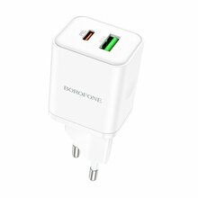 Laadija Borofone BN7, 20W, USB-C/USB-A, valge