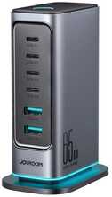 Laadija Joyroom JR-TCM02 GaN 65W, 4xUSB-C, 2xUSB-A, UK pistik, hall