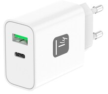 Seinalaadija Techly IPW-USB-30WACG, USB-C PD 30W, USB-A QC 30W, valge