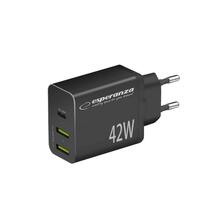 Võrgulaadija Esperanza EZC106K, 42W, must