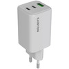 Laadija Canyon CU65ACC GaN 65W, 2xPD, 1xQC, valge