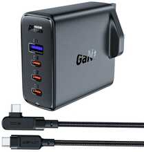 Kiirlaadija Acefast A40, GaN UK 100W, 3x USB-C, 1x USB, must