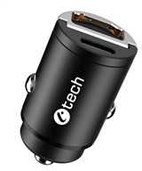 Autolaadija C Tech UCC-02, 1x USB-C, 1x USB-A, 30W, Power Delivery 3.0, Quick Charge