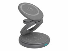 Juhtmevaba laadija Icy Box IB-SH101-CH, 3 in 1, kokkupandav magnetiline alus