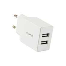 Laadija Usams T24, 2xUSB, 2.1A, valge